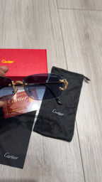 Cartier Rimless Γυαλιά Ηλίου με Μαύρους Φακούς