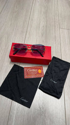 Cartier Rimless Γυαλιά Ηλίου με Μαύρους Φακούς