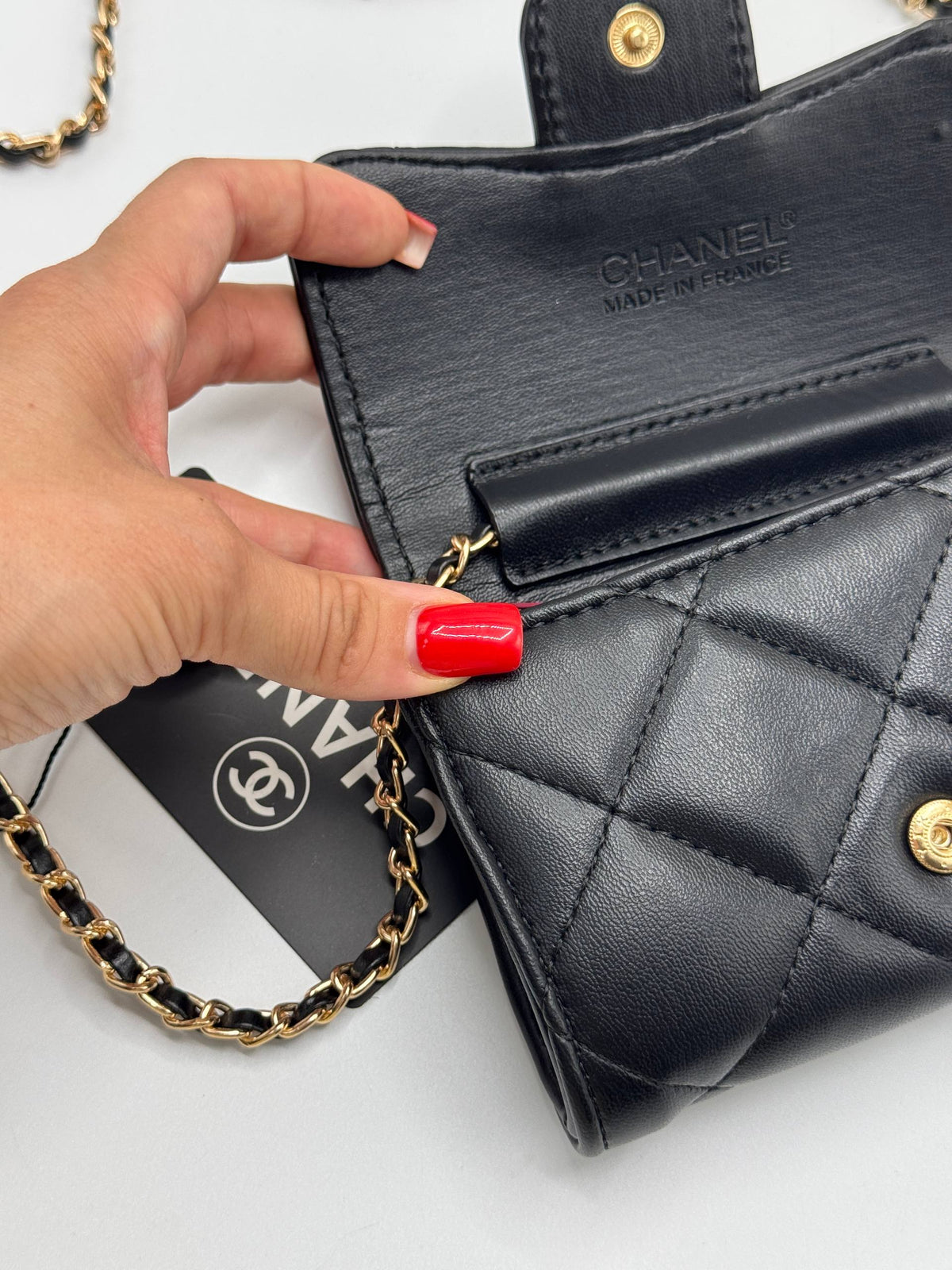 Chanel Mini Flap wallet on chain