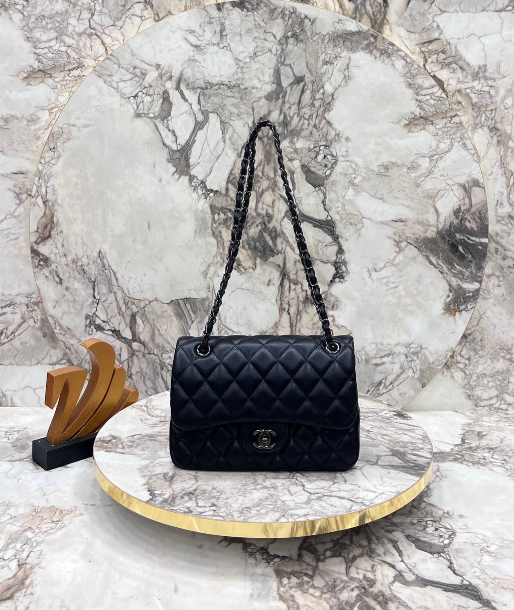 Chanel 2.55 Μαύρη Καπιτονέ Τσάντα Ώμου