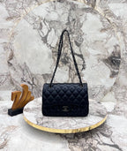 Chanel 2.55 Μαύρη Καπιτονέ Τσάντα Ώμου