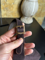 YSL Saint Laurent LE 5 À 7 supple small Suede με Νεσεσέρ – Καφέ Σοκολατί
