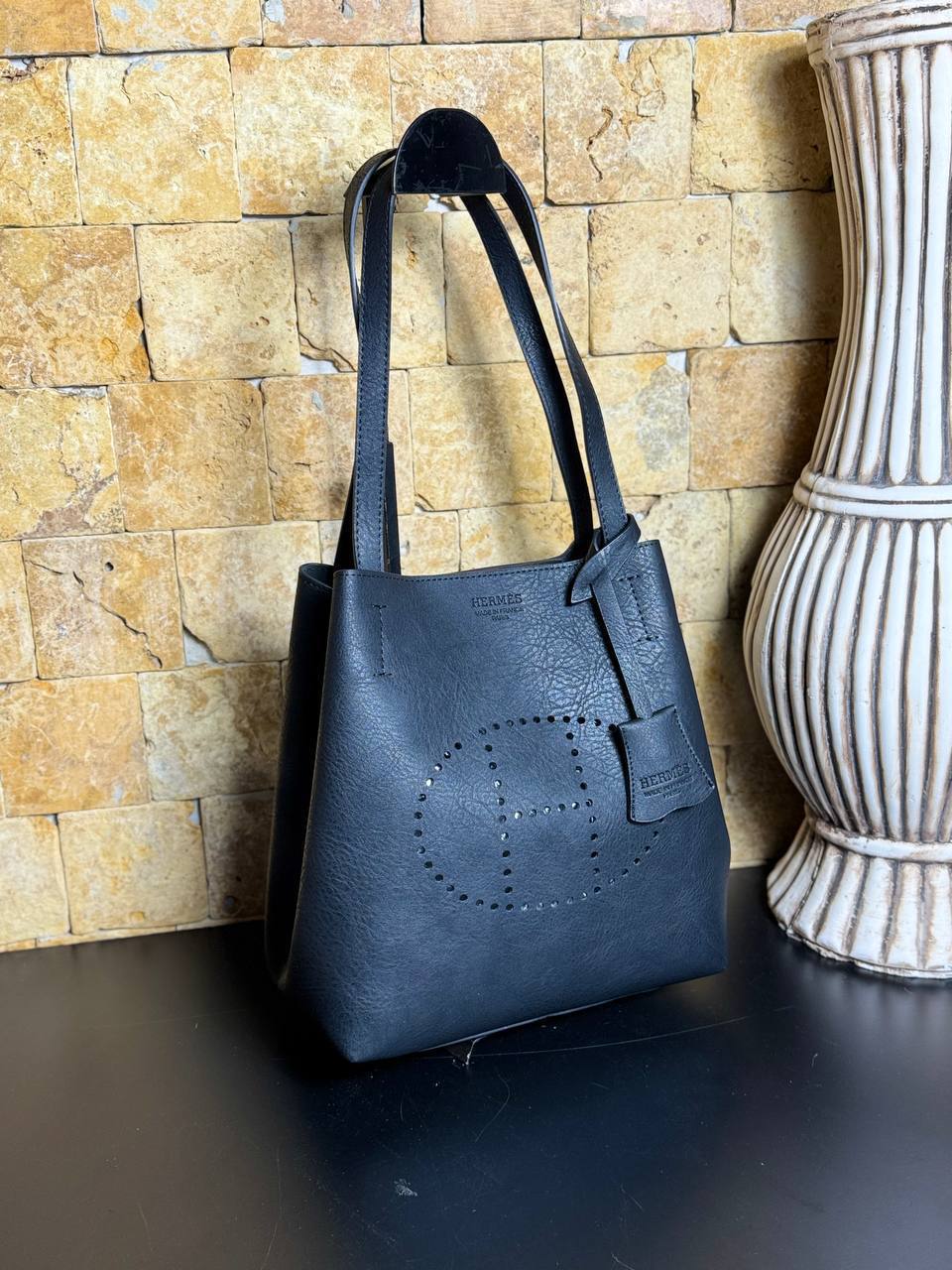 Hermès Evelyne Τσάντα Ώμου με 2 Νεσεσέρ – Μαύρη