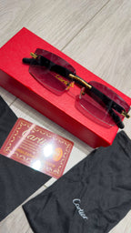 Cartier Rimless Γυαλιά Ηλίου με Μαύρους Φακούς