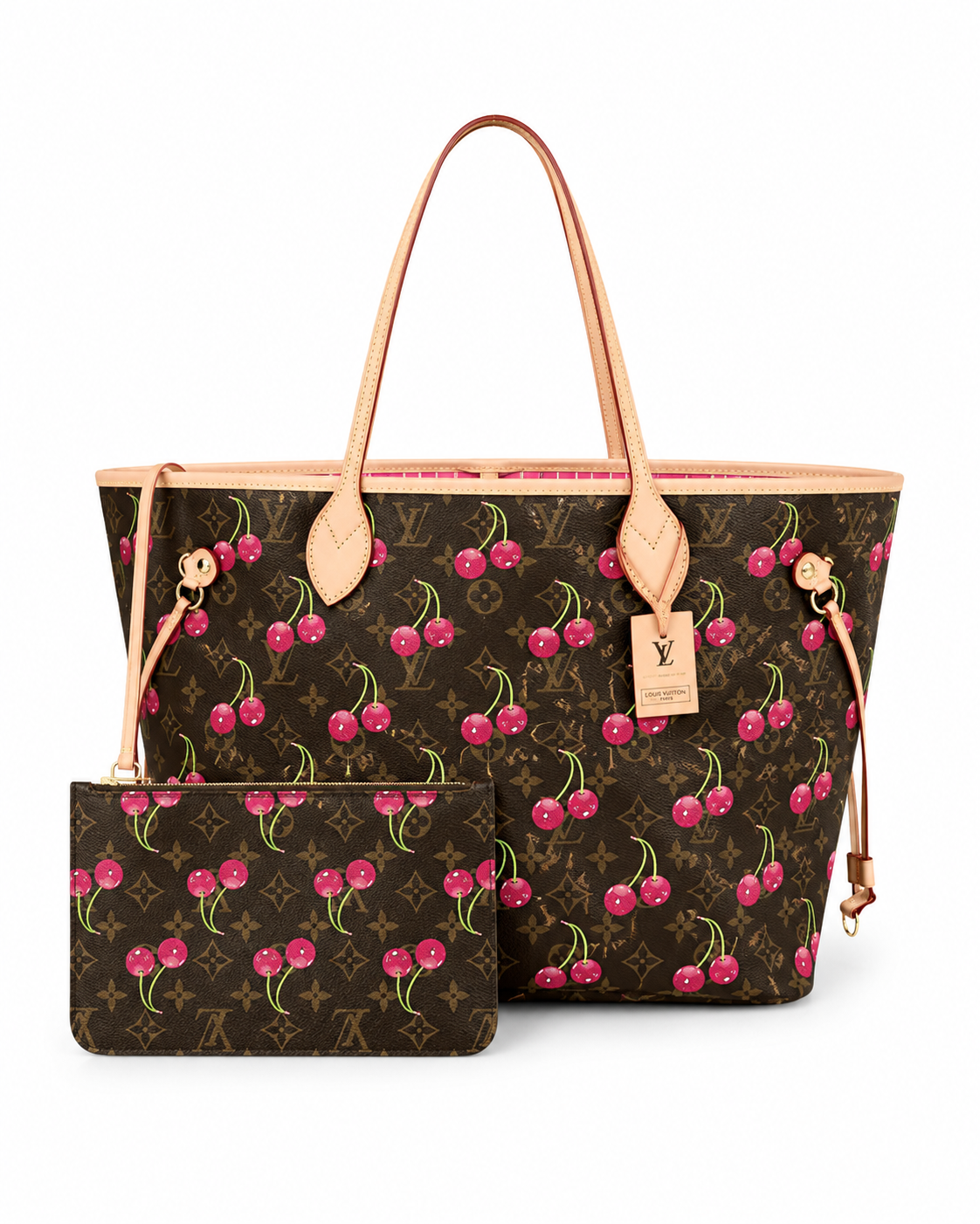 Louis Vuitton Neverfull Limited Edition Cherries με Pouch