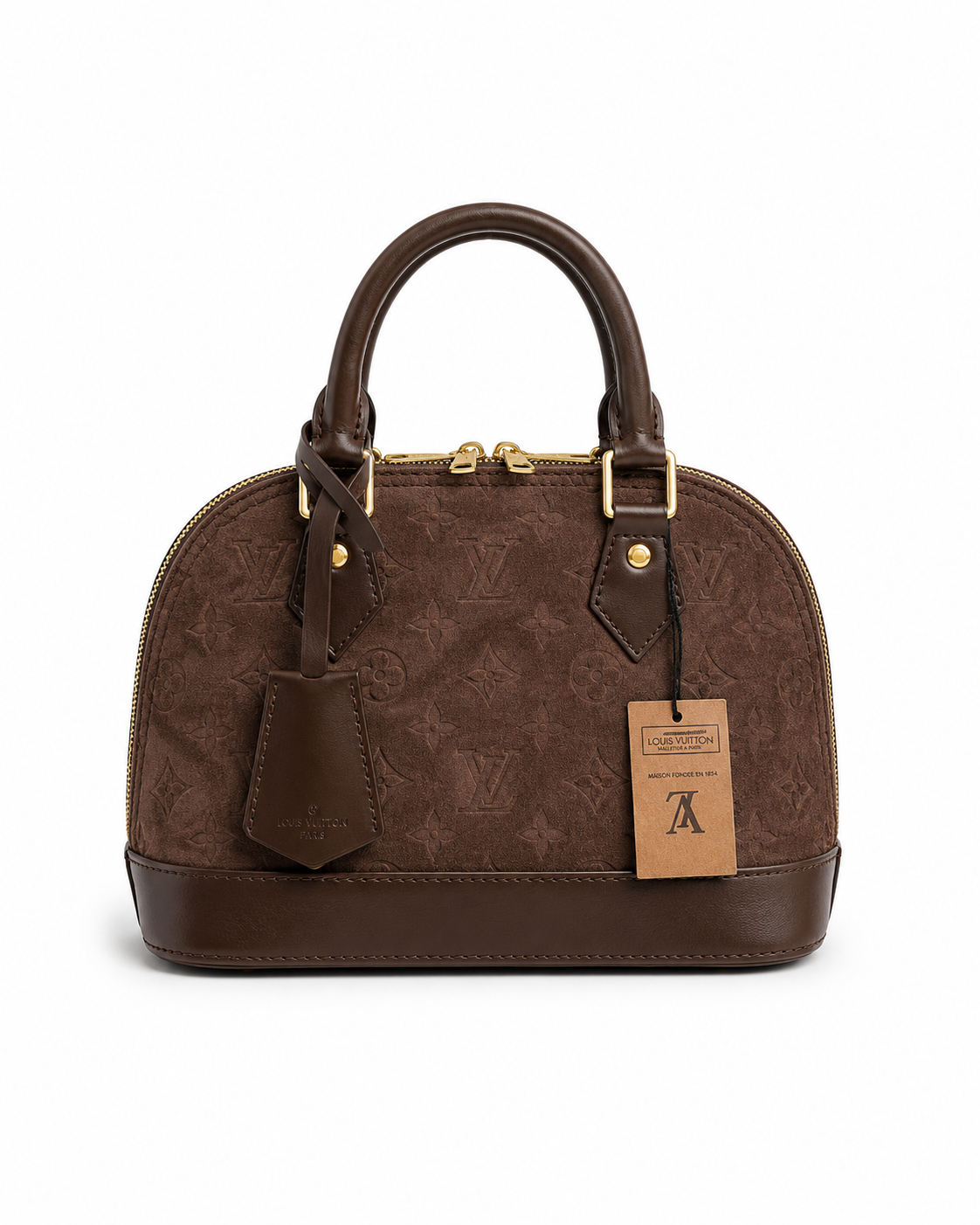 Louis Vuitton Monogram Suede Alma Bag – Καφέ