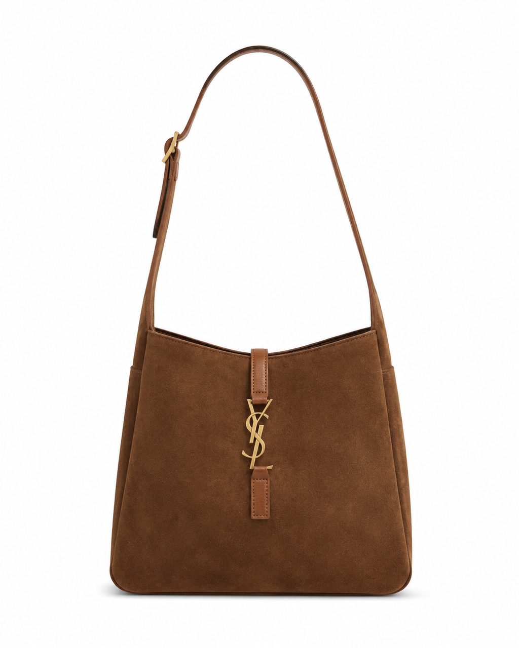 YSL Saint Laurent LE 5 À 7 supple Suede με Νεσεσέρ – Καφέ Ταμπά