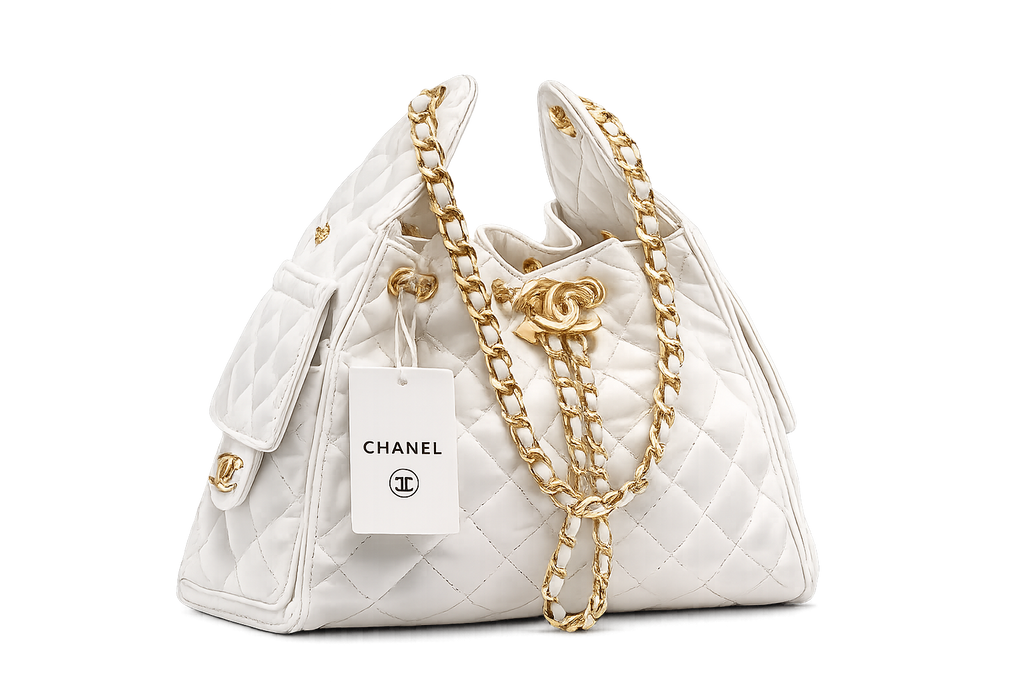 CHANEL 25 Μαύρη Τσάντα - Άσπρη Medium