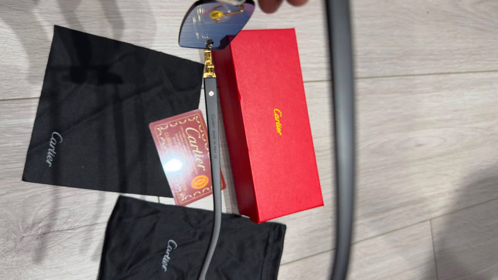Cartier Rimless Γυαλιά Ηλίου με Μαύρους Φακούς