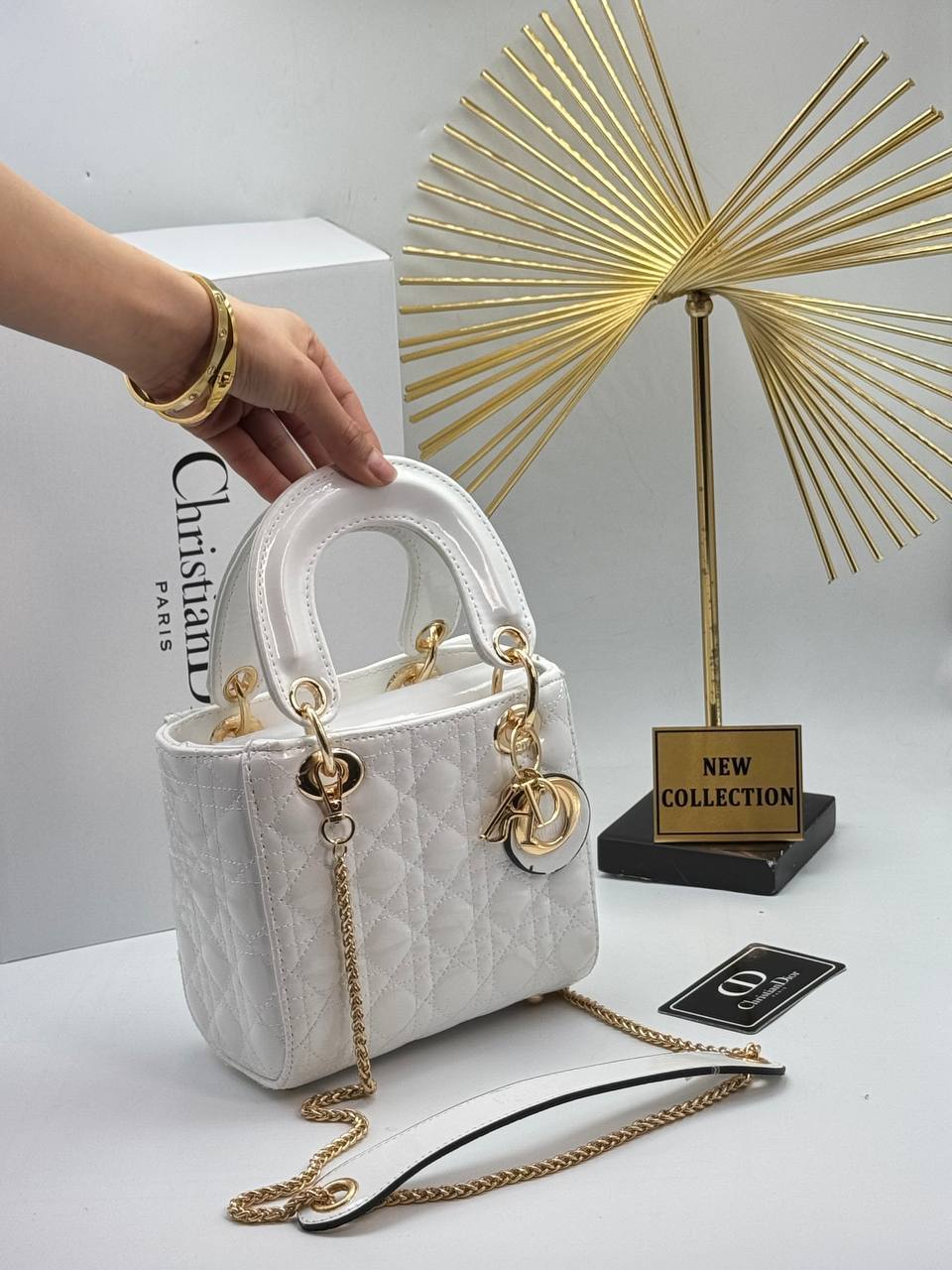 Dior - Lady Dior Ασπρη Shiny Bag