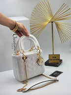Dior - Lady Dior Ασπρη Shiny Bag