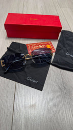 Cartier Rimless Γυαλιά Ηλίου με Μαύρους Φακούς