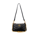 Gucci GG Marmont Matelassé black με αλυσίδα και λουράκι