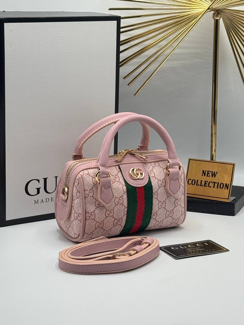 Gucci Ophidia Mini Boston Bag - Ροζ