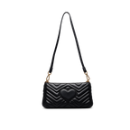 Gucci GG Marmont Matelassé black με αλυσίδα και λουράκι
