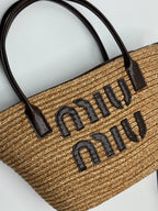 Miu Miu  Ψάθινη Καλοκαιρινη Tote Bag