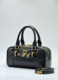 Miu Miu Mini Leather Handbag with Strap – Black