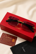 Cartier Rimless Γυαλιά Ηλίου με Μαύρους Φακούς
