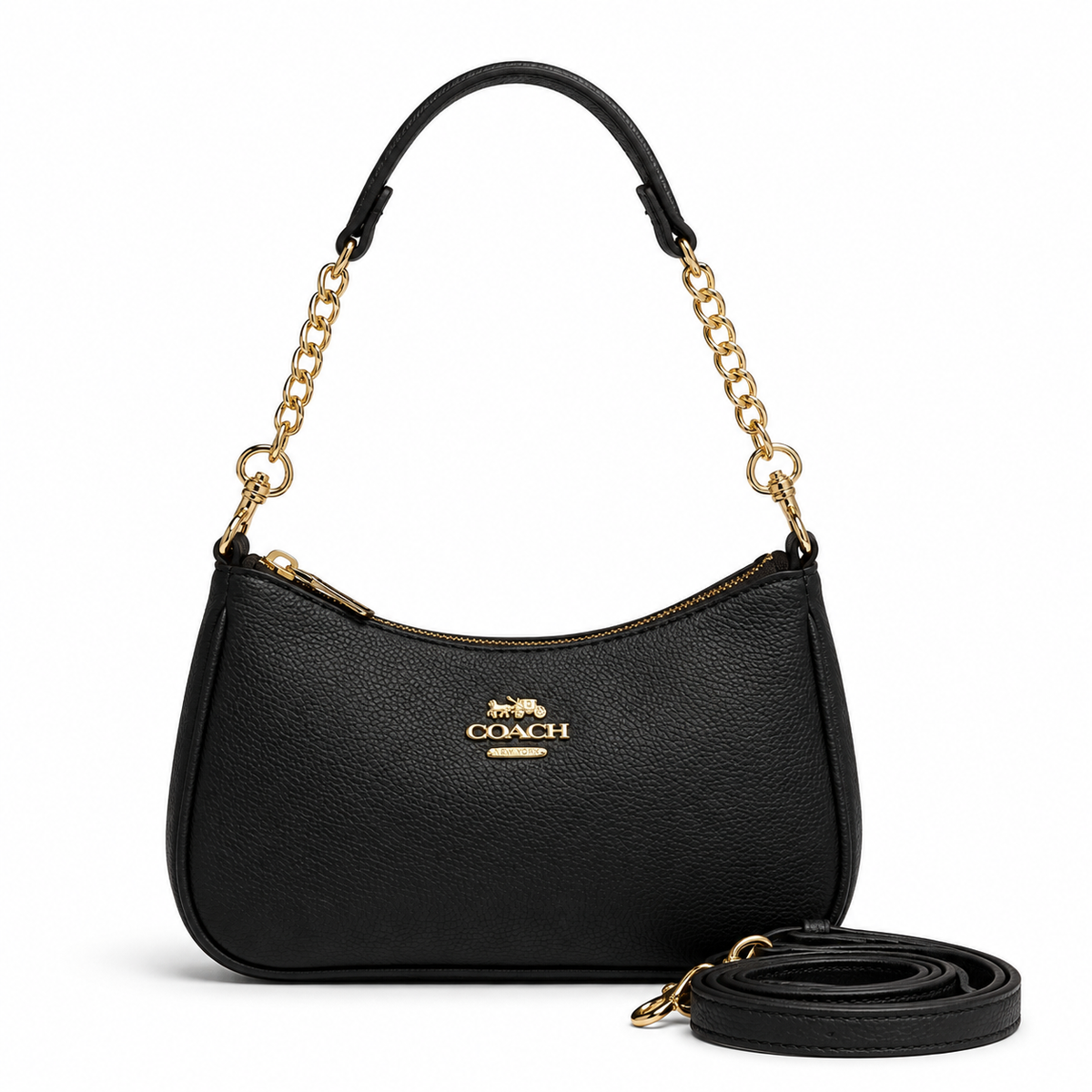Coach Teri Shoulder Bag μαύρη σε λευκό φόντο