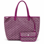 Μωβ Goyard tote με τσαντάκι – λευκό φόντο