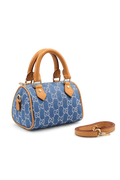 Gucci GG Denim Mini Boston Bag με Λουρί Χειρός & Χιαστί