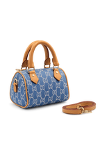 Gucci GG Denim Mini Boston Bag με Λουρί Χειρός & Χιαστί