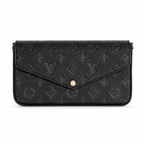 Louis Vuitton Félicie Pochette μαύρη Monogram Empreinte σε λευκό φόντο