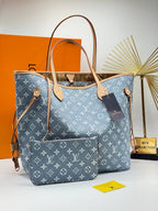 Louis Vuitton Neverfull MM Light Denim με αποσπώμενο νεσεσέρ