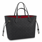 Louis Vuitton Neverfull MM μαύρη Monogram Empreinte σε λευκό φόντο