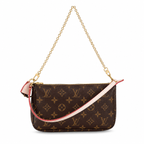 Louis Vuitton Pochette Accessoires Monogram με ροζ λουράκι 23,5 × 13,5 × 4 cm
