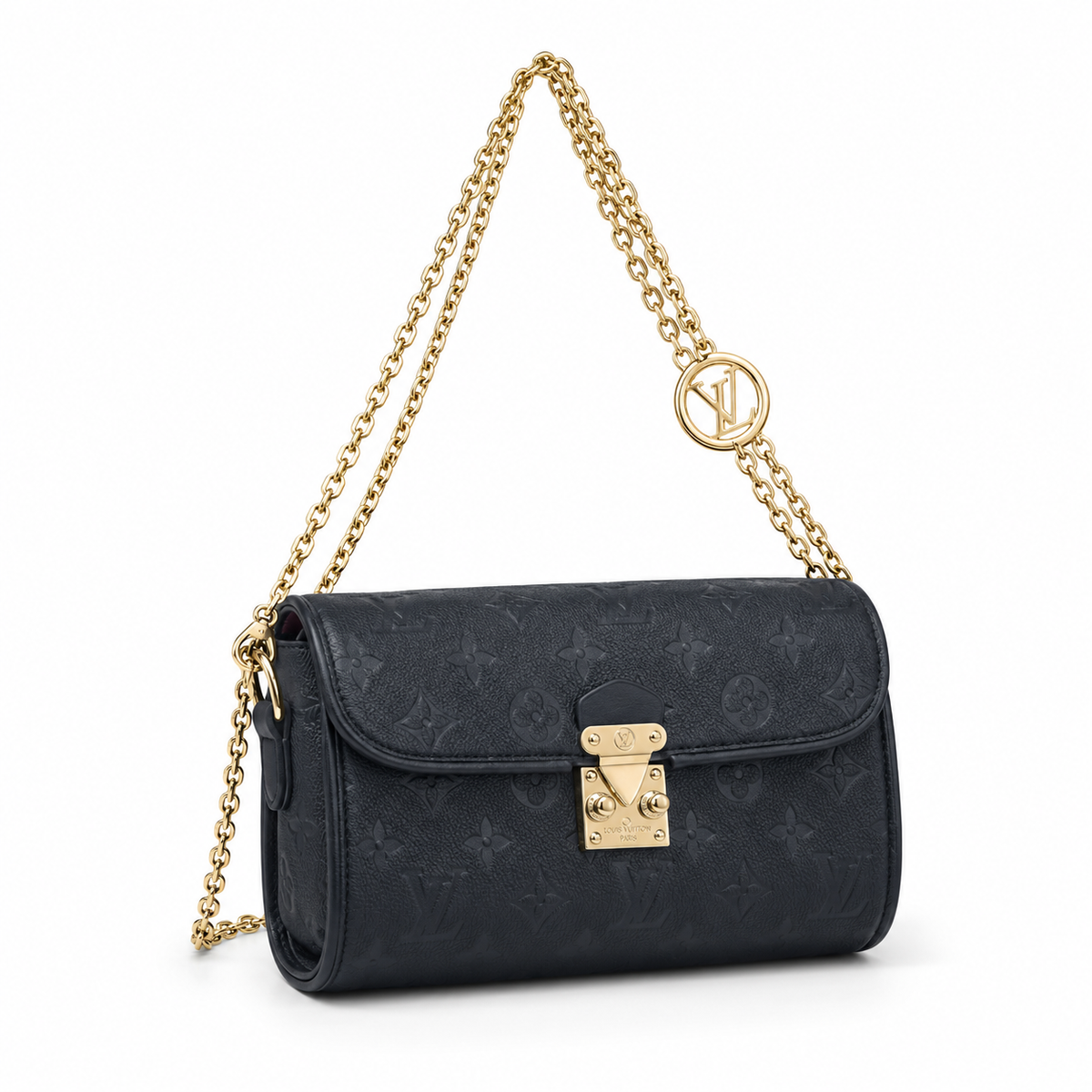 Louis Vuitton Pochette Métis μαύρη σε λευκό φόντο