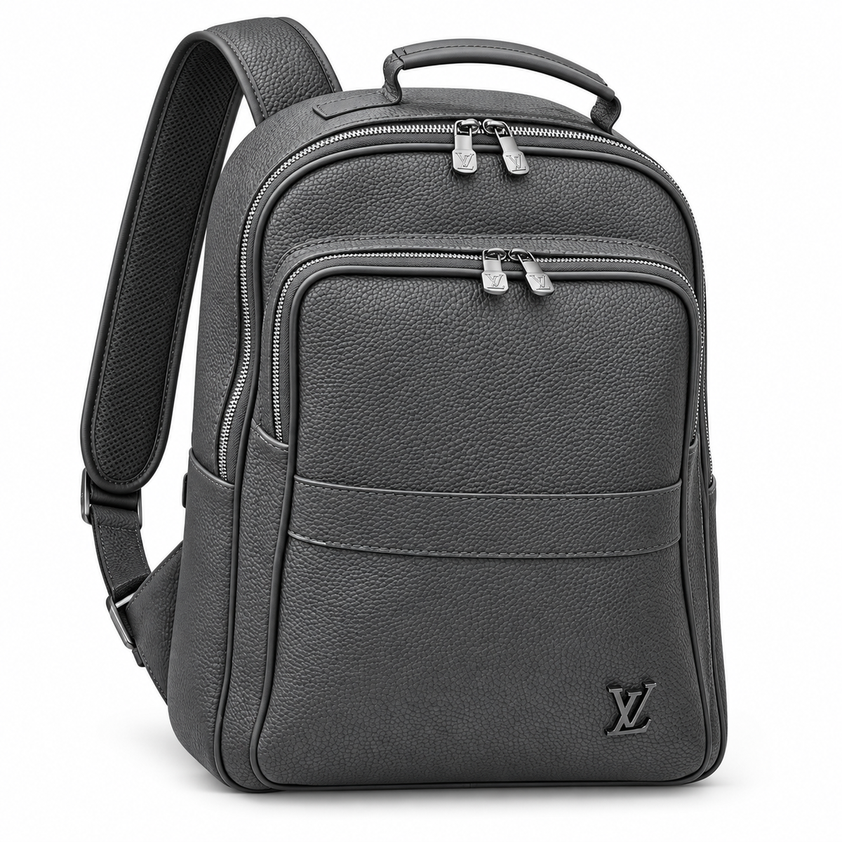 Γκρι Louis Vuitton σακίδιο με μπροστινή θήκη σε λευκό φόντο