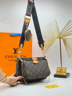 Louis Vuitton monogram με δύο pochettes και στρογγυλό τσαντάκι