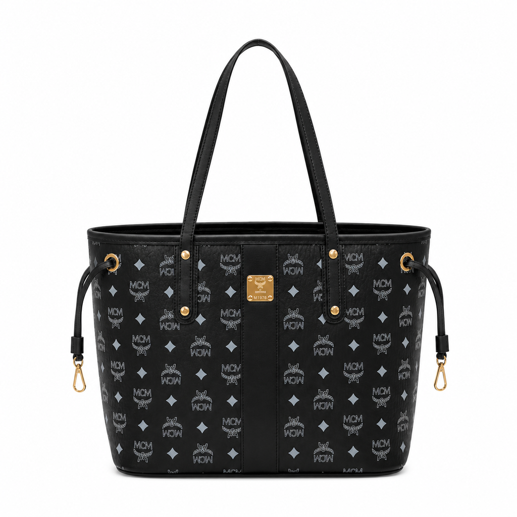 MCM Shopper Bag Visetos Μαύρη