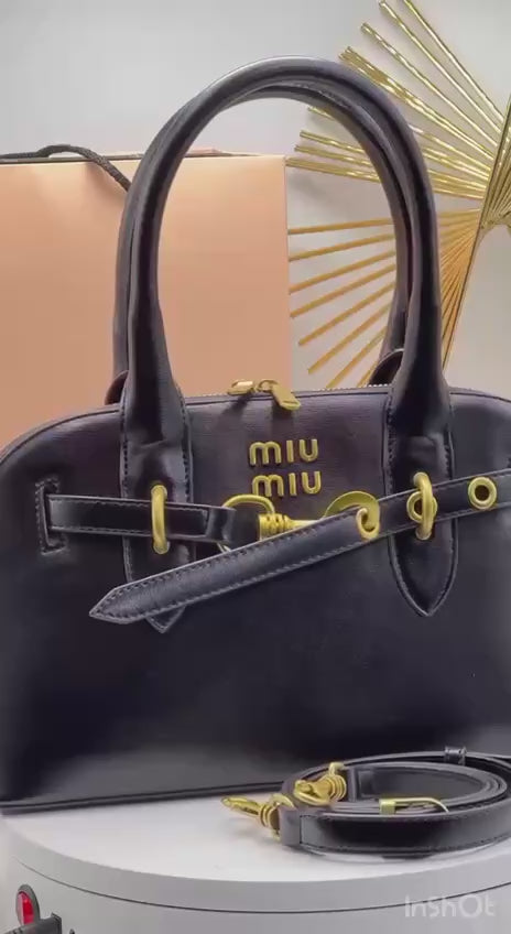 Miu Miu Arcadie Style Structured Bag – Black