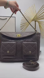 Chanel Supple Twins Hobo καπιτονέ τσάντα με δύο μπροστινές τσέπες