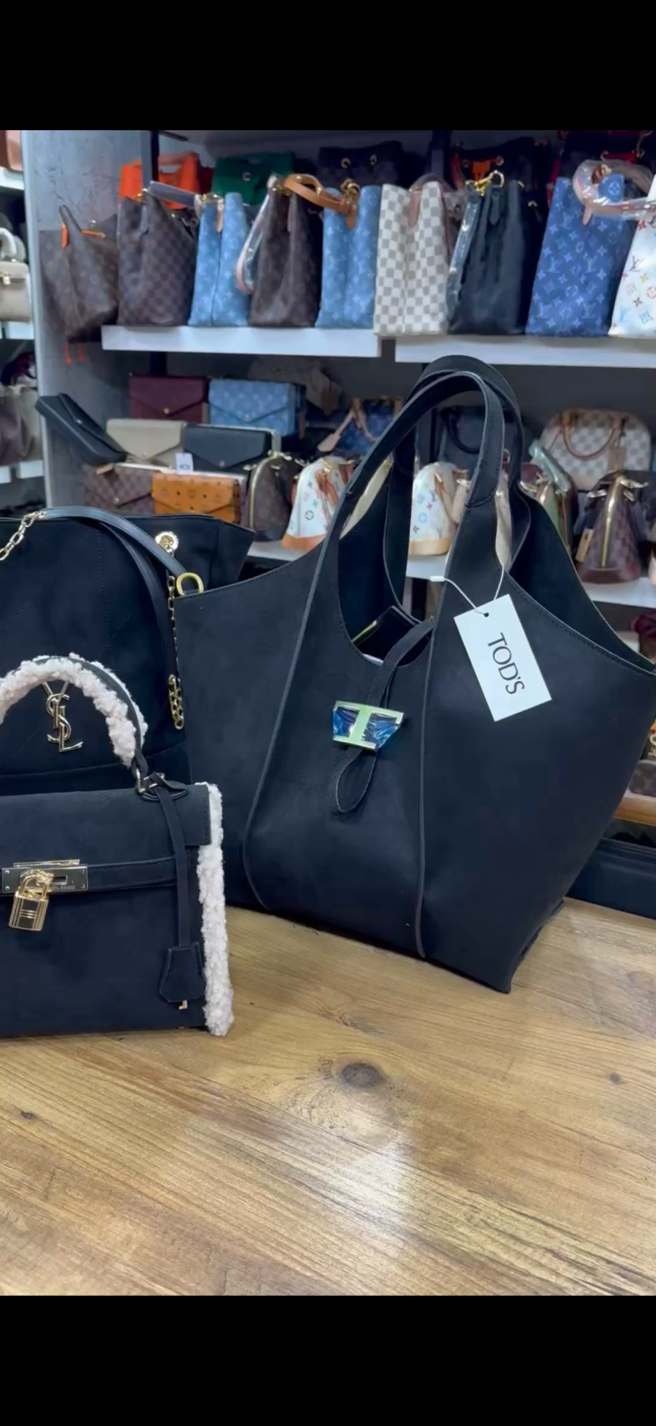 Tod's T Timeless μαύρη oversized tote τσάντα