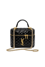 YSL Saint Laurent Vanity Quilted Bag Shiny Black Gold